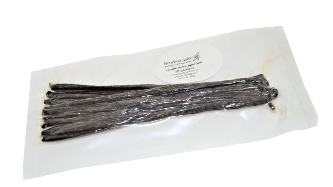 Gousses de vanille Bourbon Noire® - Recharge sous vide 10 gousses