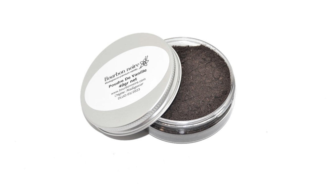 Poudre de vanille Bourbon Noire® - Pot de 40 gr. net